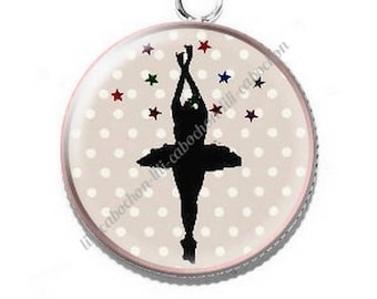 Pendant cabochon resin 8 ballerina dancer