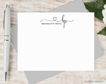 Personalized Note Card Set / Personalized Stationary Cards / Monogram Stationary / Cute Pretty Script Notecards // PRECIOUS MONOGRAM