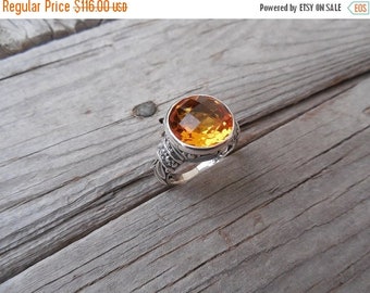 ON SALE Beautiful Madeira citrine ring handmade in sterling silver