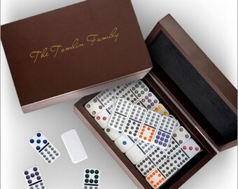 Domino Set with Personalized Wood Case - 3558