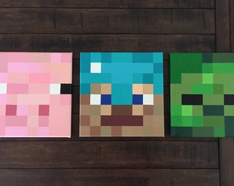 Minecraft Inspired Wall Decor Set of 3