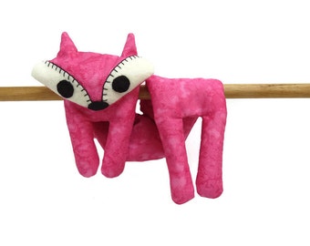 Flat Fox Neck Rice Heat Pad - Hot Cold Rice Bag - Microwave Neck Wrap - Rice Heating Pad - Hot Cold Therapy Pack - Pink & White Fox