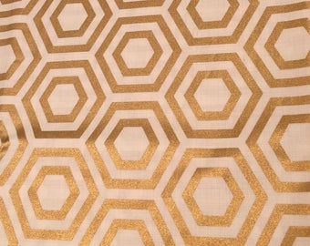 Hexagon Metallic Gold yardage
