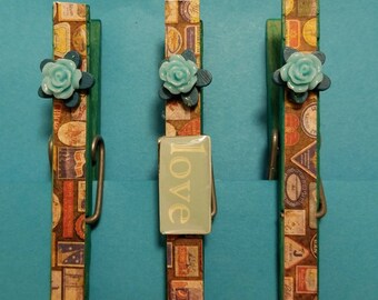 Decorative Clothespin Magnets