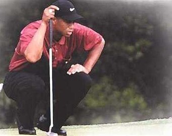 Rare Tiger Woods Limited Golf Lithograph