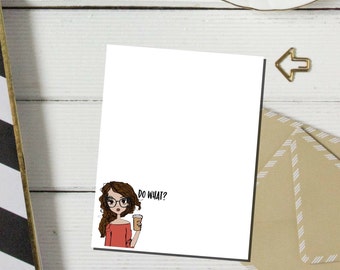 Coffee Attitude Girl Notepad | Sassy Girl Notepad | Customized Stationery | Personalized | Teacher Gift | Christmas Gift | Thank You