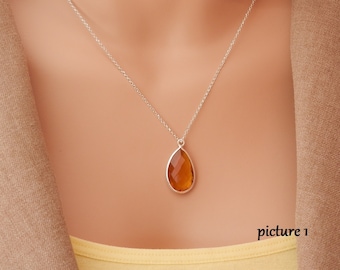 november birthstone citrine necklace citrine pendant necklace silver citrine necklace silver