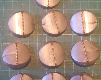 10 silver and metal buttons from the 1960's