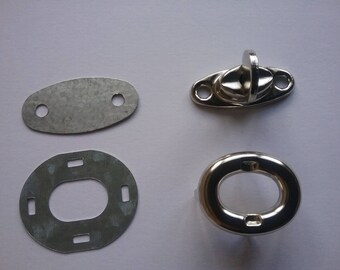 Silver 17x33mm locking clasp for bags FVA1733