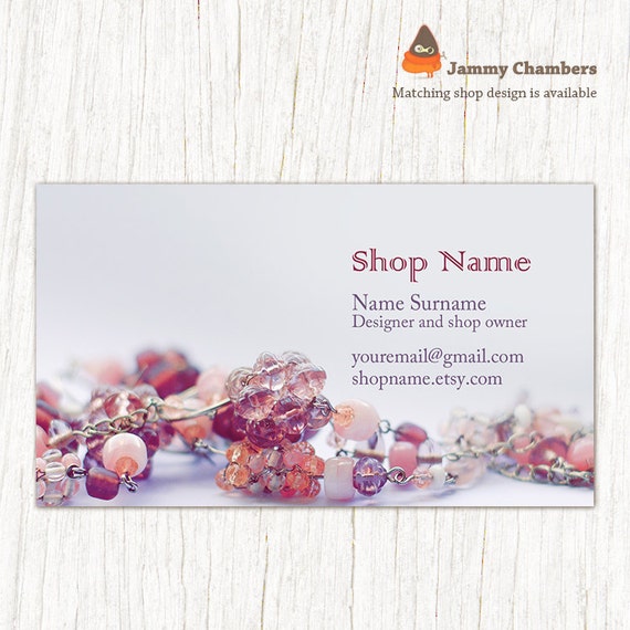 Business Card template Printable DIY Thank you card Beaded