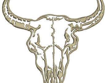 Bull Skull Machine Embroidery Designs INSTANT DOWNLOAD