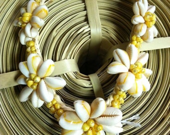 YELLOW MONGO/COWRY shell necklace