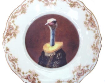 SALE - Damaged - Marquise de Struthio Portrait Plate - 6.25"