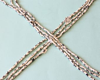 Small Bone Tube Beads with X Pattern - B+H 023
