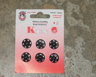 6 snaps size 13 mm color black