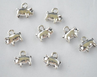 Pig Charms, Pig Pendant, Piggy Charms, Piglet Charms, Piggy Pendant, Farmer Charms, Farmer Pendant, Farmer Jewellery, Farmyard, Oink