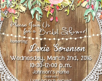 Spring Vintage Bridal Shower Invite