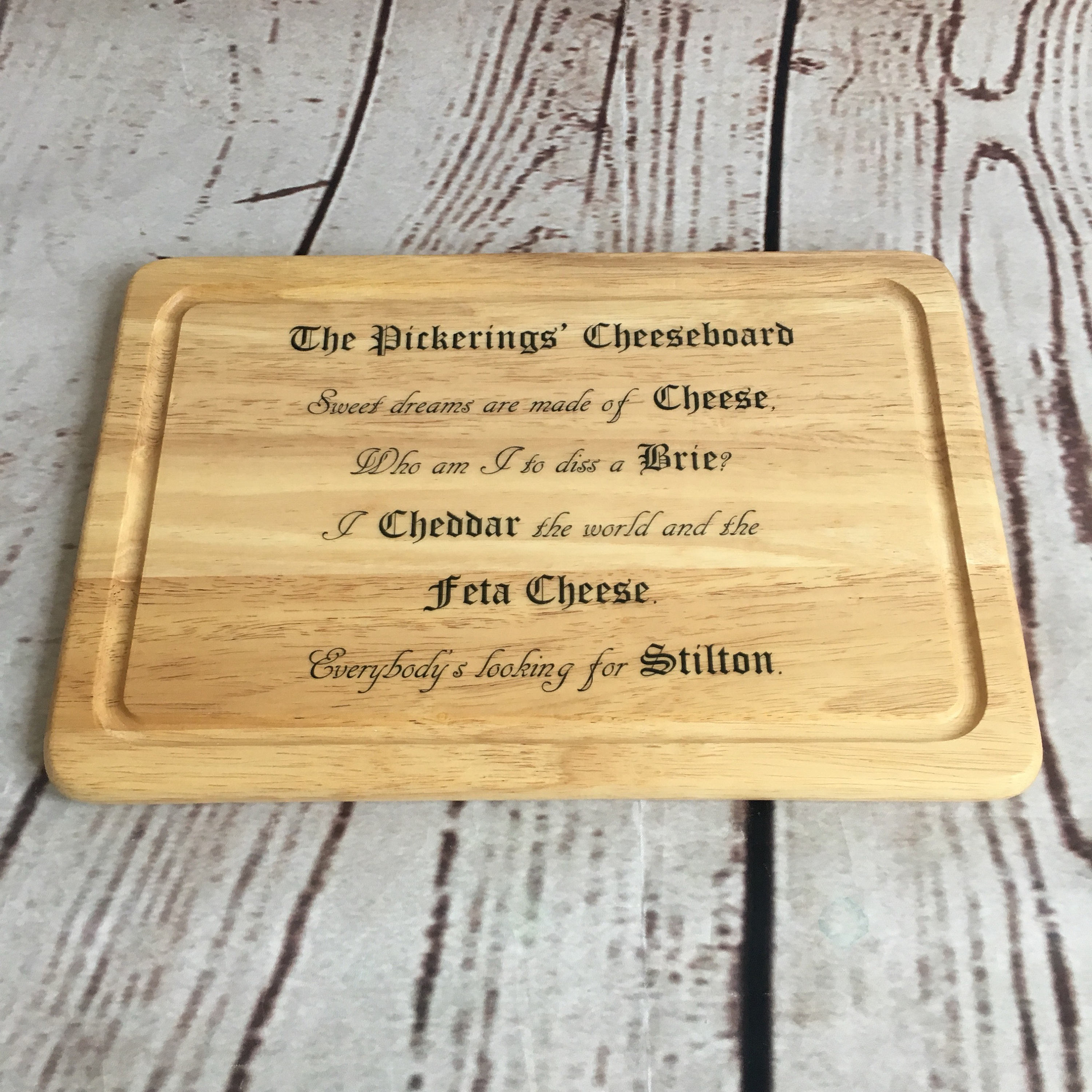Personalised cheese board cheese board family cheese board