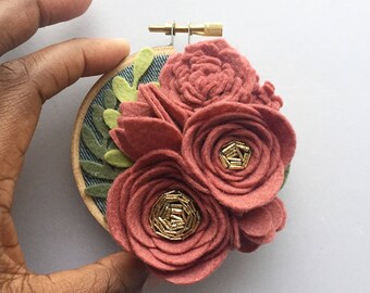 Felt Flower Garden - Hoop Art