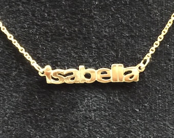 Name necklace in14k gold 16"
