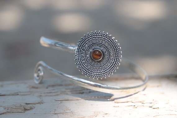 TIGERSEYE ARM CUFF - Festival Arm Cuff - Tribal - Upper Arm Cuff - Wedding - Bohemian - Arm Band - Festival - Gemstone - Summer Jewellery