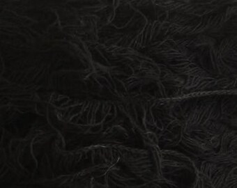 Fleecy yarn acrylic yarn on a cone bobbin yarn knitting yarn crochet yarn hand knitting yarn grass yarn black yarn downy yarn furry fiber