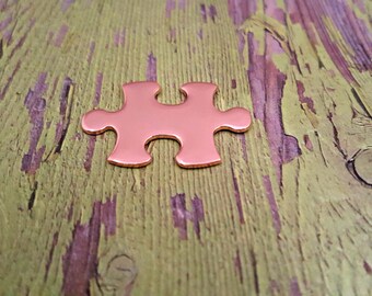 Copper Puzzle Piece Stamping Blanks - 18 Gauge Copper Blanks