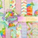 Rose Paper Pack Digital Rainbow Spring Summer Background Scrapbook Seamless Patterns Multicolor Handpainted