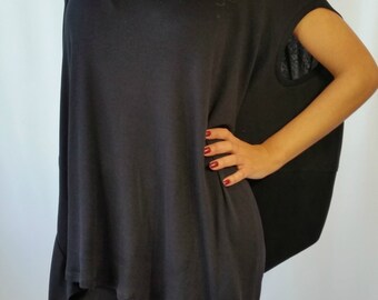 Oversized Tunic Top / Loose Women Maxi Casual Top / Asymmetric Cotton Tunic Dress / MD 10045