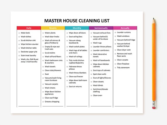housecleaning schedule