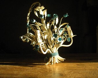 Italian Tole Ware Chandelier, 1960s