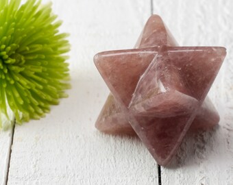 One RED AVENTURINE Crystal Merkaba - M or L - Crystal Merkaba Star, Aventurine Merkaba, Root Chakra, Sacred Geometry, Aventurine Stone E0876