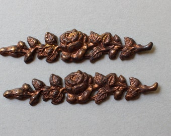 Oxidized Brass Flower Branches