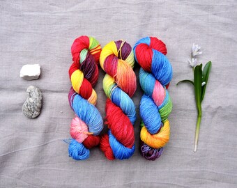 Rainbow 4ply- Hand Dyed Yarn - 100% merino wool