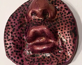 clay face mask jewelry craft supplies metallic handmade spirit faces woman mask polymer findings doll parts head mask stripes tribal