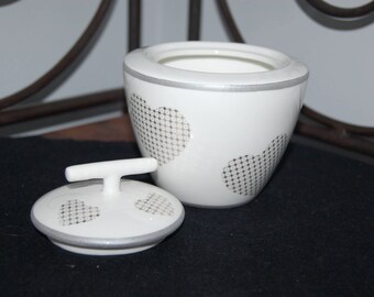 Small hand painted porcelain sugar bowl