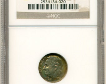 1957 D Roosevelt Dime MS66 NGC Color