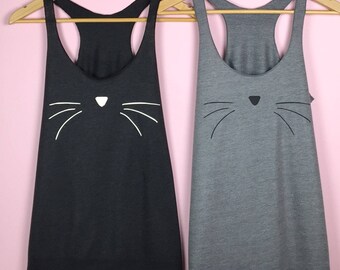 Cat Lady Shirt, Cat Lover Gift, Cat Face Tank Top, Women’s Tank Top, Gift for Her