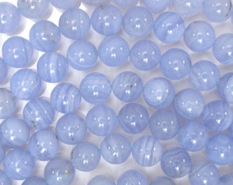 10mm blue lace agate round beads 15.5" strand S2 38501
