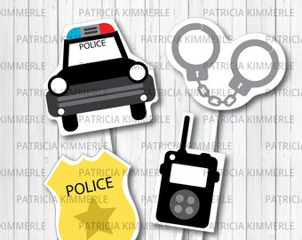Centerpiece Printable, Policeman, Police Car, Police Badge, Hero, Police Department, Police Party, Baby Shower, Graduation, INSTANT DOWNLOAD