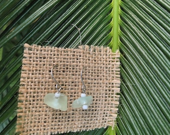 Aqua Sea glass earrings
