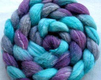 Merino/Bamboo/Silk Spinning Fiber (Combed Top) 4 oz Hand Painted