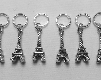 Paris Eiffel Tower Stitch Markers - set of six