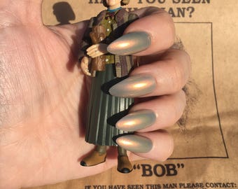 My Log Has Something to Tell You- Twin Peaks- Gray and Gold Duochrome Polish