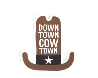 Downtown Cow Town Sticker