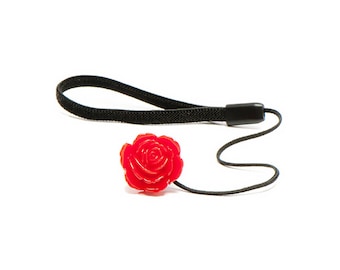 Red Pop Flower Lens Cap Saver Keeper