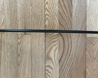 Vintage Black Wrought Iron 24” Towel Bar with Leaves