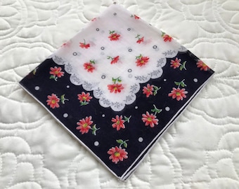 Vintage Hankie Handkerchief Floral Hankies Wedding Handkerchief Hanky Vintage Antique Handkerchief Bridal Hankie Black Handkerchief Hankie
