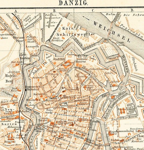 Gdansk Map Danzig City Map Gdansk Old City Plan Polish City   Il 570xN.422979927 Rkk7 