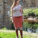 Knee Length Organic Cotton Pencil Skirt, Fair Trade Organic Cotton Jersey Skirt, Eco Friendly Straight Skirt